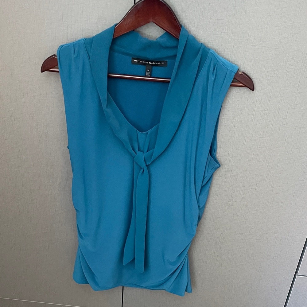 White House Black Market Blue Sleeveless Top